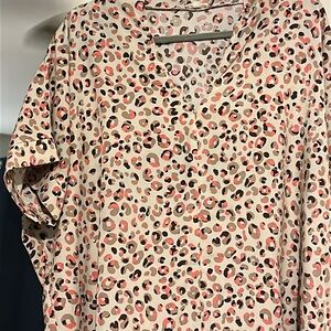 Leopard Print V-Neck Women's Top